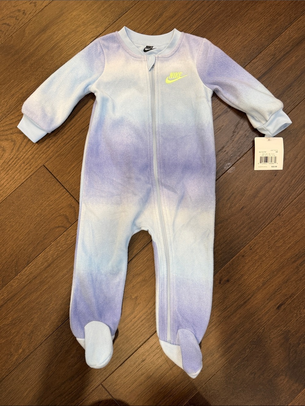 Nike Purple Ombre Footed One-Piece Baby Sleeper Size 9 Months NWT - C8-120
